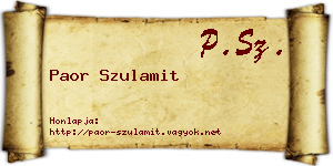 Paor Szulamit névjegykártya